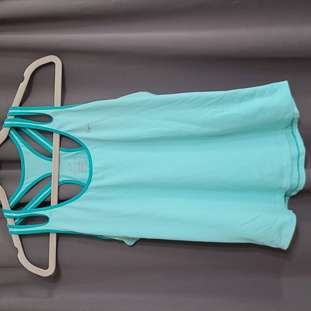 Nike Dri-Fit Womens Tank Top Athletic Aqua Size L GUC
